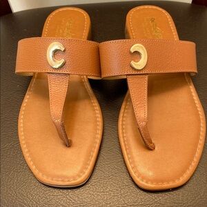 Coach and Four Tan Leather Sandals Size 6